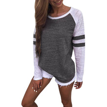 Load image into Gallery viewer, Women Long Sleeve Splice Tops