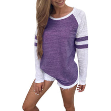 Load image into Gallery viewer, Women Long Sleeve Splice Tops
