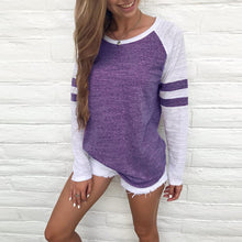 Load image into Gallery viewer, Women Long Sleeve Splice Tops