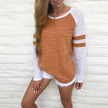 Load image into Gallery viewer, Women Long Sleeve Splice Tops
