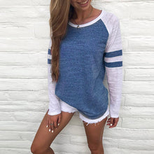 Load image into Gallery viewer, Women Long Sleeve Splice Tops