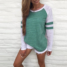 Load image into Gallery viewer, Women Long Sleeve Splice Tops