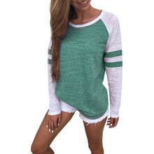 Load image into Gallery viewer, Women Long Sleeve Splice Tops