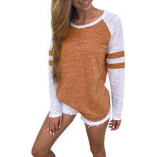 Load image into Gallery viewer, Women Long Sleeve Splice Tops