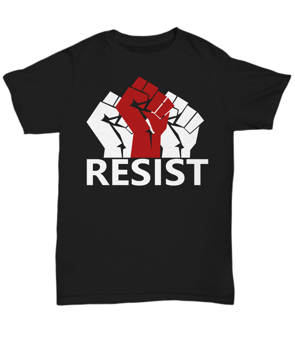 Raised Fist Resist Political T-shirt - Unisex Tee Summer Style Tee Shirt