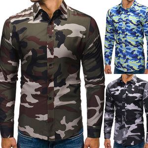 Men's Camouflage Casual  Long Sleeve Shirt