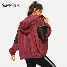 Load image into Gallery viewer, SweatyRocks Women&#39;s Hooded Windbreaker Jacket