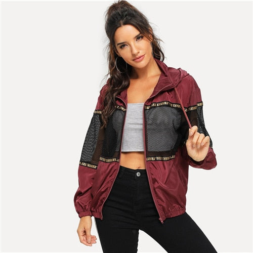 SweatyRocks Women's Hooded Windbreaker Jacket