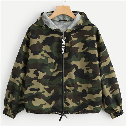 SweatyRocks Camo Print Hoody