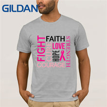 Load image into Gallery viewer, GILDAN Fight Cancer Fight Tshirt FAITH LOVE HOPE Pink Ribbon